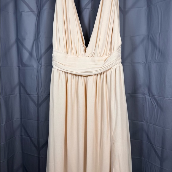 Lulu's Cream Backless Halter Dress - Picture 2 of 5